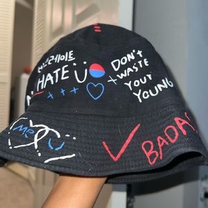 Black funky bucket hat